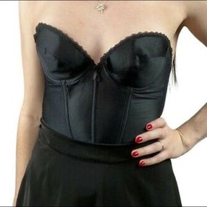 Vintage Black Satin Corset